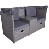 Garden Pleasure Siva vrtna garnitura iz umetnega ratana za 2 osebi Saint-Tropez - | Shoptok.si