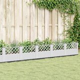 Maison Chic Cvetlično korito - Cvetlični Lonec z zatiči belo 363,5x43,5x43,5 cm PP, (21790101) | Shoptok.si