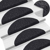  Prostirke za stepenice samoljepljive 30 kom 56x17x3 cm crne poluokrugle | shoptok.hr
