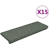  Prostirke za stepenice 15 kom 65x21x4 cm tamnozelene pravokutne rubove | shoptok.hr