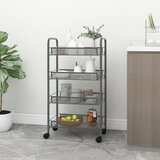  Kuhinjska kolica s 4 razine siva 46 x 26 x 85 cm željezna | shoptok.hr