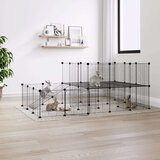 Ograda za hišne ljubljenčke s 44 paneli črna 35x35 cm jeklo - - črna - 12.76 - N/A - 2025- | Shoptok.si