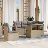  6-dijelni set vrtnih sofa s jastucima bež od poliratana | shoptok.hr