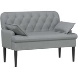  Ljubavni kauč s gumbima Svjetlosiva 111 x 68 x 80 cm Tkanina | Eponuda.com