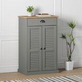 vidaXL Omara za čevlje VIGO siva 60x35x96 cm trdna borovina | Shoptok.si