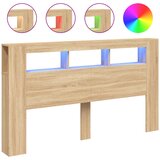 Maison Chic LED Posteljno vzglavje - Vzglavna omarica - Nočna omarica sonoma hrast 180x18,5x103,5 cm inž. les, (21708872) Cene