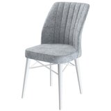 Hanah home set trpezarijskih stolica Flex 8 kom, siva tkanina Babyface, bele drvene noge | Eponuda.com