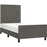  Posteljni okvir z vzglavjem temno siv 90x190 cm žamet, (20906776) | Shoptok.si