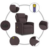  Električni masažni naslonjač od tkanine tamnosmeđi | shoptok.hr