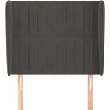  Vzglavje z ušesi temno sivo 103x23x118/128 cm žamet, (20736206) | Shoptok.si