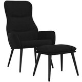  Stolica za opuštanje sa stolcem crni od tkanine | shoptok.hr