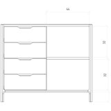 The Beds Niska komoda od punog hrasta u prirodnoj boji 95x80 cm Twig – | shoptok.hr