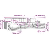  Set vanjskih sofa 6 kom. Bijela i svjetlosiva 329 x 162,5 x 73 cm | Shoptok.si