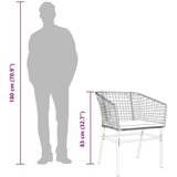  Vrtna garnitura - 6-dijelni vrtni blagovaonski set s jastucima poliratan i staklo Smeđa i krem ​​bijela 200 x 100 x 74 cm 6 | shoptok.hr