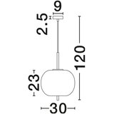Nova Luce Bela/medeninasta steklena viseča svetilka ø 30 cm Lato – | Shoptok.si