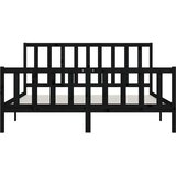  Okvir za krevet od masivnog drva crni 200 x 200 cm | shoptok.hr