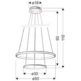 Candellux luster/visilica-lune viseća lampa 50 okrugla dvostruka 40W led 4000K hrom | Eponuda.com