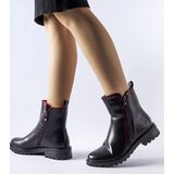 Gemre Black ankle boots with decorative red stitching Nereo | Shoptok.si