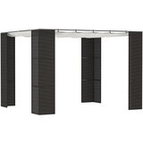 Outsunny Vrtni gazebo 2,98x2,98 m z zložljivo tendo, kovinskim okvirjem in stebri iz ratana PE, črno-bel, (20754233) | Shoptok.si