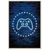  Slika - Neon Gamepad 60x90 U prirodnom drvenom okviru | shoptok.hr