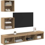TV stenske enote z LED z LED 5 pcs Umetni hrast Konstruiran les, (5000132188) | Shoptok.si