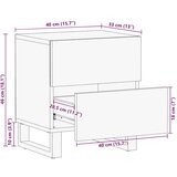 vidaXL Nočna omarica črna 40x33x46 cm trden mangov les | Shoptok.si