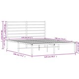  Metalni okvir za krevet s uzglavljem bijeli 120 x 190 cm | shoptok.hr
