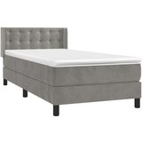 Box spring postelja z vzmetnico svetlo siva 90x200 cm žamet, (20846640) | Shoptok.si