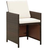  5-dijelni vrtni blagovaonski set s jastucima poliratan smeđi Smeđa 109 cm table length | shoptok.hr