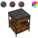 vidaXL Nočna mizica z neskončnimi LED dimljeni hrast 40x40x51 cm, (21327295) Cene