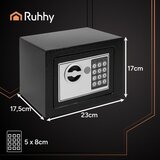 Ruhhy elektronički sef s kodom i ključem 23 x 17 x 17,5 cm | shoptok.hr