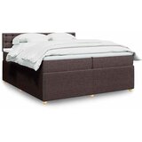  Krevet s oprugama i madracem tamnosmeđi 200x200 cm od tkanine | shoptok.hr