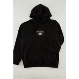 Trendyol Black Oversize/Wide-Cut Hoodie with Fleece Inner Space Back Print Sweatshirt. | shoptok.hr