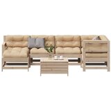The Living Store Vrtna sedežna garnitura 7-delna z blazinami trdna borovina - Vrtna Sedežna Garnitura, (21480054) | Shoptok.si