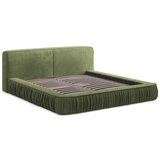 Makamii Zeleni tapecirani bračni krevet s prostorom za odlaganje s letvičnim okvirom 160x200 cm Keoni - | shoptok.hr