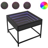 Furnova Klubska mizica z neskončnimi LED lučkami črna 50x50x41 cm, (21912914) | Shoptok.si