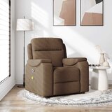 vidaXL Masažni naslanjač rjavo blago | Shoptok.si