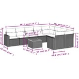  10-dijelni set vrtnih sofa s jastucima bež od poliratana | shoptok.hr