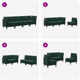  Set namještaja za dnevni boravak 4 pcs Tamnozelena Baršun | shoptok.hr