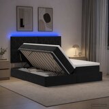  LED krevet za pohranu s madracem Crna 180 x 200 cm Baršun | shoptok.hr