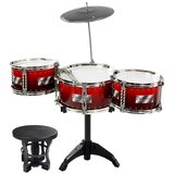 Lean Toys Set rdečih bobnov, činele in stolom 2, (20379106) | Shoptok.si
