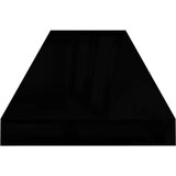 vidaXL Stenske police 2 kosa visok sijaj črne 90x23,5x3,8 cm MDF | Shoptok.si
