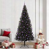 vidaXL Božično drevo med 300 LED z stojalom Črna 240 cm PVC | Shoptok.si