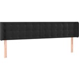 Maison Chic Posteljno vzglavje - Vzglavna omarica - Nočna omarica z ušesi črno 203x16x78/88 cm žamet, (21709926) | Shoptok.si