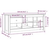 Ormarić za cipele 110 x 38 x 45,5 cm od masivne borovine | shoptok.hr