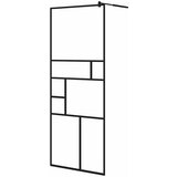 Pregrada za tuširanje s prozirnim staklom ESG 80 x 195 cm crna | shoptok.hr