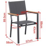 Ambia Garden VRTNI STOL les evkaliptusa aluminij antracit | Shoptok.si