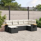 vidaXL 6-dijelni set vrtnih sofa s jastucima crni od poliratana | shoptok.hr