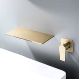  Elite EDITION BSW1722: Moderna kupaonska zidna slavina za umivaonik sa slapnim izljevom - Premium linija<span> - </span>Brušeno zlato Cijene