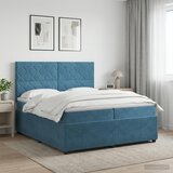  Boxspring krevet s madracem Plava 200 x 200 cm Baršun | shoptok.hr